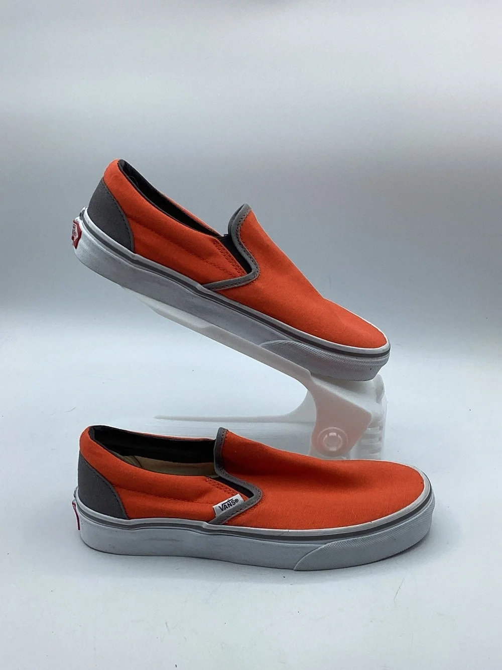 Vans Women’s Slip-On Canvas Sneaker — Orange & Gray